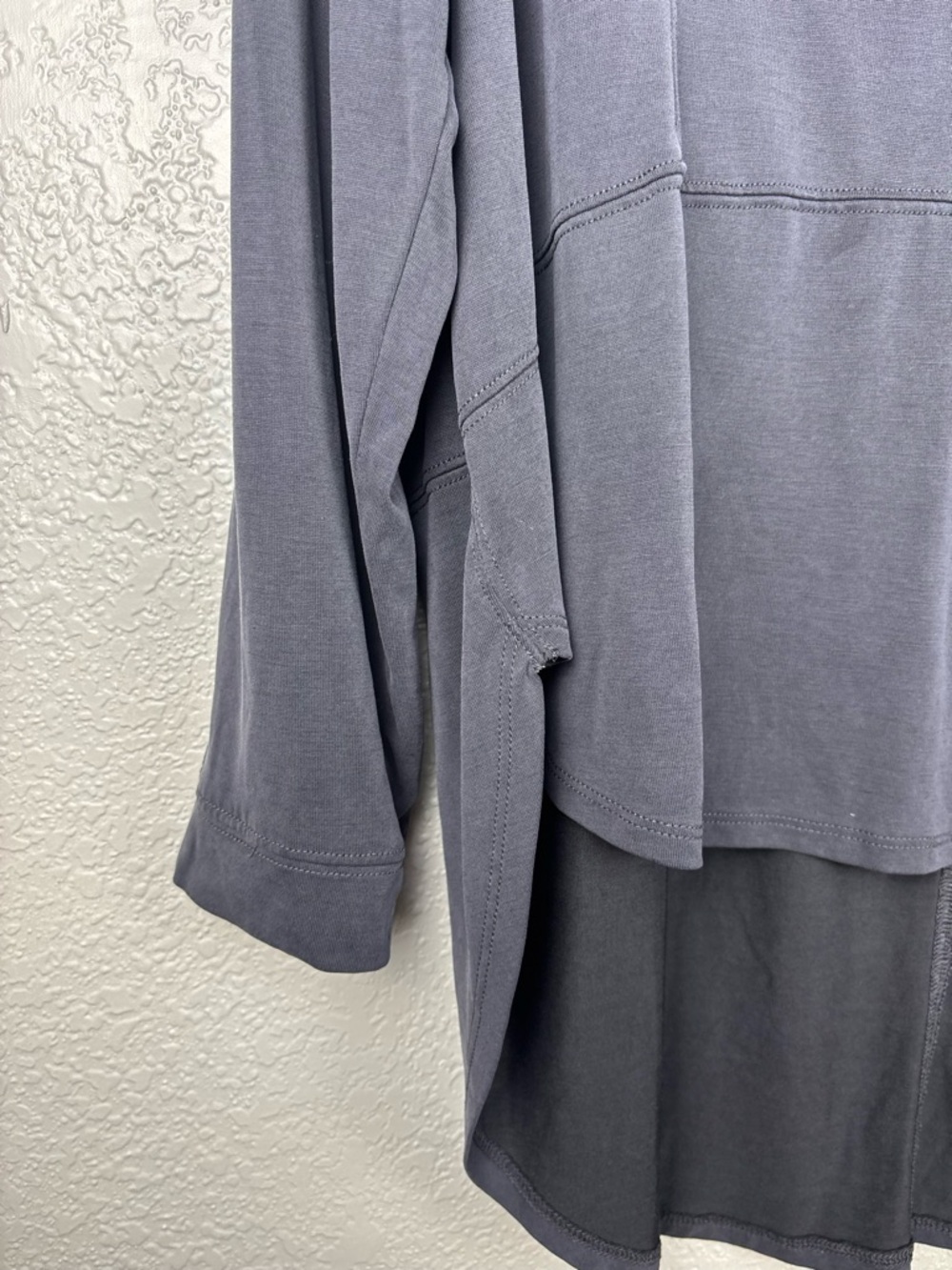 We The Free “Rose” Gray Small Polo Henley Top Modal Oversized Boho Minimalist - Picture 8 of 14